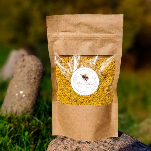 Bienenpollen (Apis mellifera) – lose goldgelbe Pollenkügelchen, Thunderpilz